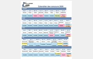Calendrier de la Saison 2026 - Club des Anciens
